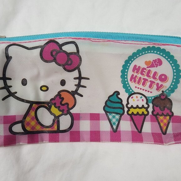 Sanrio Hello Kitty Cat Pink Flat Pen Pencil School Work Pouch Case Baggie - Picture 3 of 6